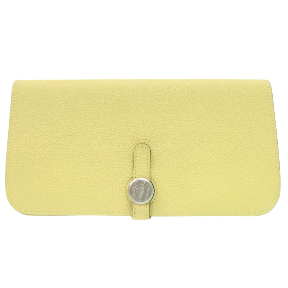 美品 エルメス ドゴンロング 長財布 トゴ ジョーヌプッサン T刻印 1041【中古】HERMES