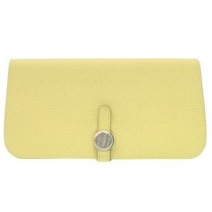 美品 エルメス ドゴンロング 長財布 トゴ ジョーヌプッサン T刻印 1041【中古】HERMES