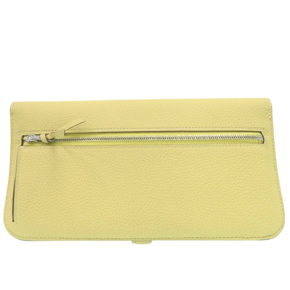 美品 エルメス ドゴンロング 長財布 トゴ ジョーヌプッサン T刻印 1041【中古】HERMES
