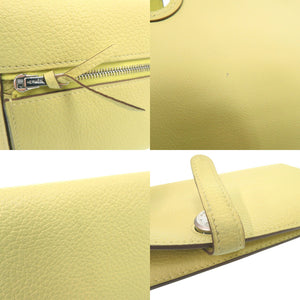 美品 エルメス ドゴンロング 長財布 トゴ ジョーヌプッサン T刻印 1041【中古】HERMES