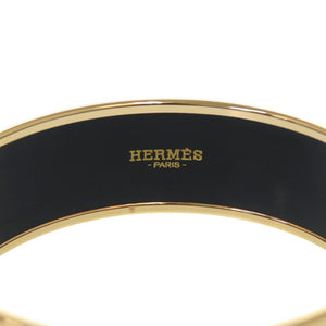 新品同様 エルメス エマイユ GM パットドゥヴルール メタル ブルー ゴールド バングル 1043【中古】HERMES