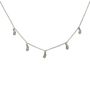 美品 ティファニー エルサペレッティ 5P ティアドロップ シルバー925 シルバー ネックレス 1044【中古】TIFFANY&Co.
