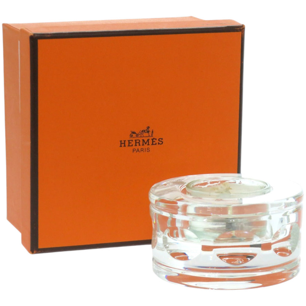新品同様 エルメス キャンドルセット SAINT LOUIS POUR HERMES 雑貨 ガラス クリア キャンドルホルダー 1048【中古】HERMES