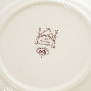 新品同様 エルメス デザートプレート Les Maisons Enchantees メゾンアンシャンテ 5 6 アイボリー 食器 2枚セット 1049【中古】HERMES