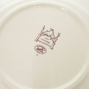 新品同様 エルメス デザートプレート Les Maisons Enchantees メゾンアンシャンテ 5 6 アイボリー 食器 2枚セット 1049【中古】HERMES