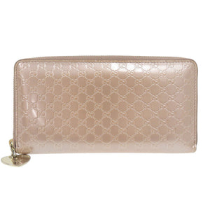 グッチ マイクログッチシマ 308260 エナメル ピンク 長財布 1052【中古】GUCCI