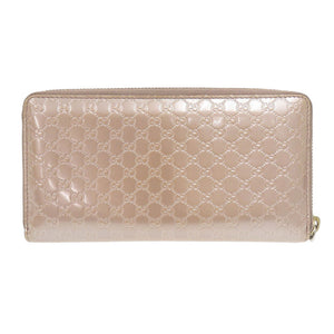 グッチ マイクログッチシマ 308260 エナメル ピンク 長財布 1052【中古】GUCCI