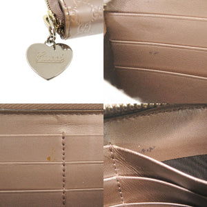 グッチ マイクログッチシマ 308260 エナメル ピンク 長財布 1052【中古】GUCCI