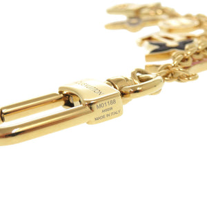 美品 ルイ ヴィトン バッグチャーム チェーン スプリング ストリート M01188 メタル ゴールド キーホルダー LV 1054【中古】LOUIS VUITTON