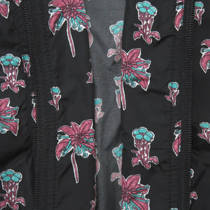 美品 プラダ パーム 花柄 ジップアップブルゾン ナイロン ブラック マルチカラー 1057【中古】PRADA