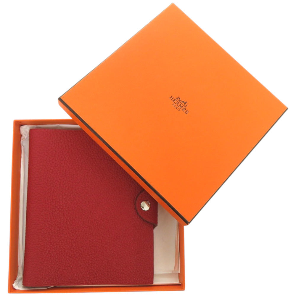 美品 エルメス ノートカバー ユリスPM トゴ ルージュグレナ 赤 手帳カバー 1058【中古】HERMES
