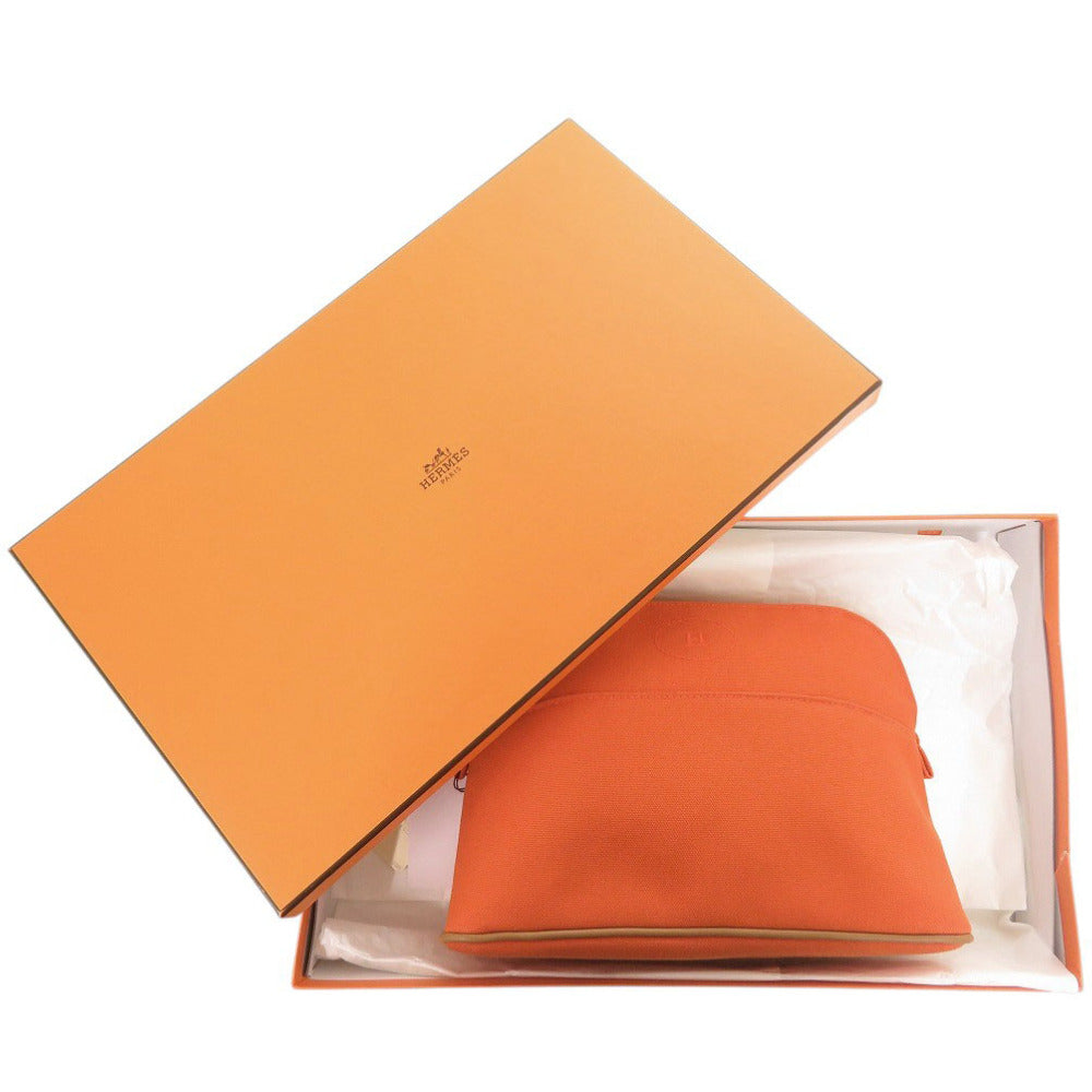 未使用 エルメス ボリードポーチ 25 MM コットン オレンジ ポーチ 1060【中古】HERMES
