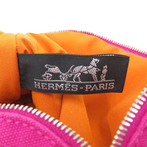 新品同様 エルメス ボリードポーチ ミニ コットン レザー ピンクパープル 紫 ポーチ 1070【中古】HERMES