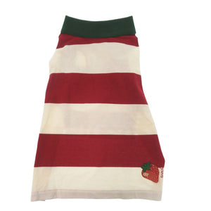新品同様 グッチ ドッグウェア ストロベリー ボーダー 695744 Lサイズ コットン レッド ペット 犬 服 赤 1079【中古】GUCCI