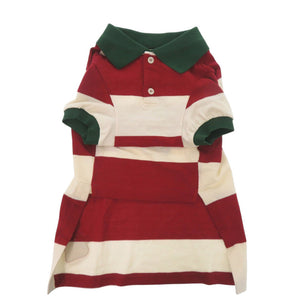 新品同様 グッチ ドッグウェア ストロベリー ボーダー 695744 Lサイズ コットン レッド ペット 犬 服 赤 1079【中古】GUCCI
