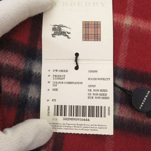 新品同様 バーバリー チェック カシミヤ レッド マフラー 赤 1080【中古】BURBERRY