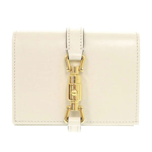 新品同様 グッチ ジャッキー1961 645536 レザー アイボリー系 二つ折り財布 1093【中古】GUCCI