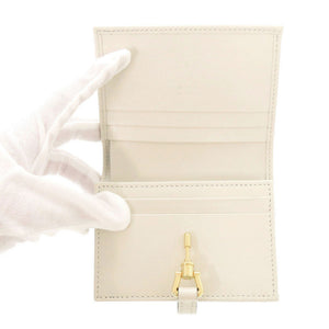 新品同様 グッチ ジャッキー1961 645536 レザー アイボリー系 二つ折り財布 1093【中古】GUCCI