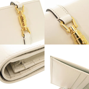 新品同様 グッチ ジャッキー1961 645536 レザー アイボリー系 二つ折り財布 1093【中古】GUCCI