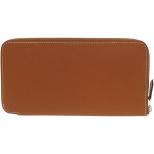 美品 エルメス アザップロングシルクイン ヴォーエプソン シルク ゴールド D刻印 茶 長財布 1098【中古】HERMES