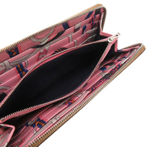 美品 エルメス アザップロングシルクイン ヴォーエプソン シルク ゴールド D刻印 茶 長財布 1098【中古】HERMES