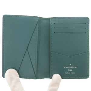 未使用 ルイ ヴィトン オーガナイザー ドゥ ポッシュ マットクロコ ブルー/グリーン カードケース 青 緑 LV 1100【中古】LOUIS VUITTON メンズ