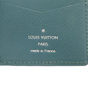 未使用 ルイ ヴィトン オーガナイザー ドゥ ポッシュ マットクロコ ブルー/グリーン カードケース 青 緑 LV 1100【中古】LOUIS VUITTON メンズ