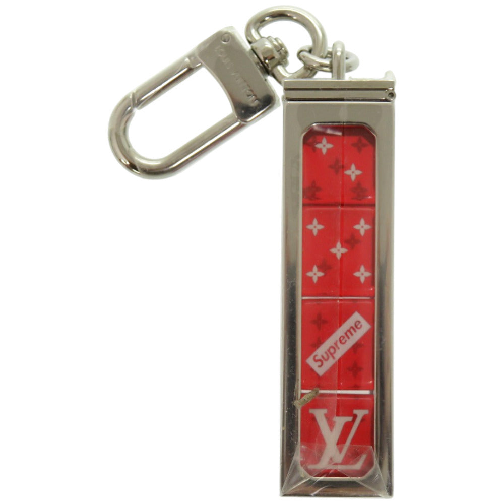 未使用品 ルイヴィトン × シュプリーム ダイス MP2073 メタル プラスチック レッド LV 赤 キーホルダー 1102【中古】LOUIS VUITTON レディース