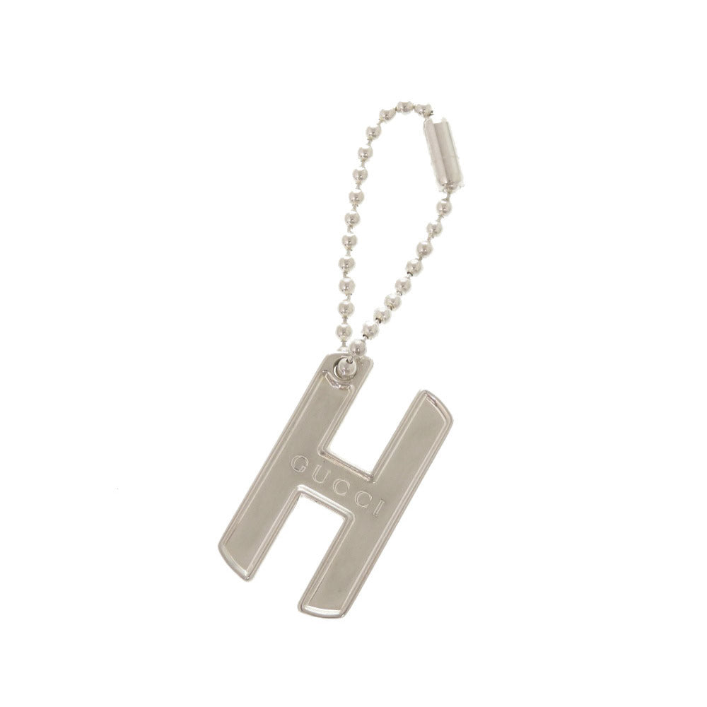 新品同様 グッチ H アルファベット チャーム ドッグタグ シルバー925 キーホルダー 1103【中古】GUCCI