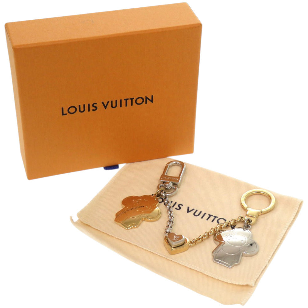 美品 ルイ ヴィトン ヴィヴィエンヌ M00835 メタル ゴールド LV 金銀 キーホルダー 1109【中古】LOUIS VUITTON