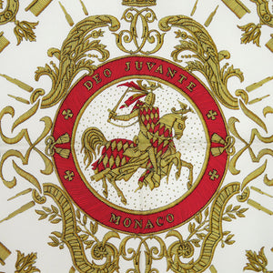 新品同様 エルメス カレ90 DEO JUVANTE MONACO シルク レッド ホワイト ゴールド スカーフ 1118【中古】HERMES