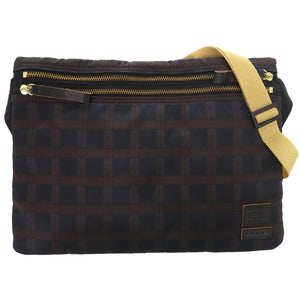 美品 マルニ × ポーター オンブレチェック ナイロン ネイビー ボルドー サコッシュ ショルダーバッグ 1153【中古】MARNI メンズ