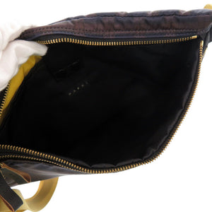 美品 マルニ × ポーター オンブレチェック ナイロン ネイビー ボルドー サコッシュ ショルダーバッグ 1153【中古】MARNI メンズ