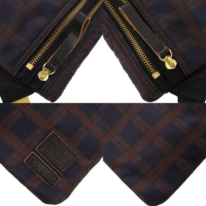 美品 マルニ × ポーター オンブレチェック ナイロン ネイビー ボルドー サコッシュ ショルダーバッグ 1153【中古】MARNI メンズ