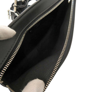 新品同様 ヴァレンティノ ガラヴァーニ VLTNロゴ ベルトバッグ レザー ブラック グリーン ウエストバッグ 黒 1156【中古】Valentino Garavani