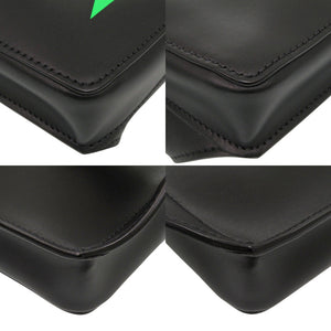 新品同様 ヴァレンティノ ガラヴァーニ VLTNロゴ ベルトバッグ レザー ブラック グリーン ウエストバッグ 黒 1156【中古】Valentino Garavani