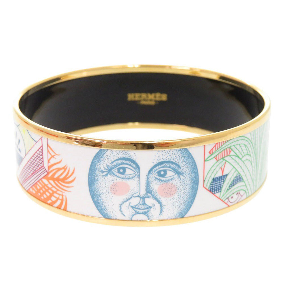 新品同様 エルメス エマイユ GM メタル マルチカラー バングル 1186【中古】HERMES