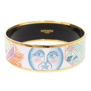 新品同様 エルメス エマイユ GM メタル マルチカラー バングル 1186【中古】HERMES