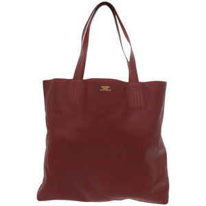 エルメス ドゥブルセンス45 リバーシブル バイカラー レザー ヴォーシッキム レッド □P刻印 赤 トートバッグ 1228【中古】HERMES