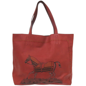 エルメス ドゥブルセンス45 リバーシブル バイカラー レザー ヴォーシッキム レッド □P刻印 赤 トートバッグ 1228【中古】HERMES