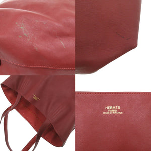 エルメス ドゥブルセンス45 リバーシブル バイカラー レザー ヴォーシッキム レッド □P刻印 赤 トートバッグ 1228【中古】HERMES