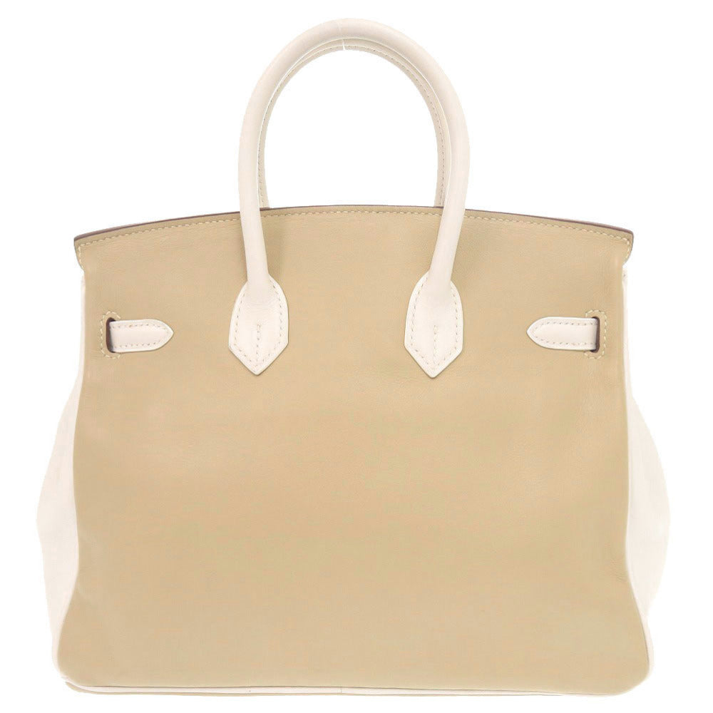 美品 エルメス バーキン25 パーソナルオーダー ヴォースイフト ベージュ ホワイト シルバー金具 □O刻印(2011年製) ハンドバッグ 1229【中古】HERMES
