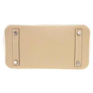 美品 エルメス バーキン25 パーソナルオーダー ヴォースイフト ベージュ ホワイト シルバー金具 □O刻印(2011年製) ハンドバッグ 1229【中古】HERMES