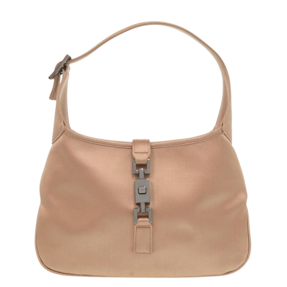 美品 グッチ ヴィンテージ ジャッキー 005 0775 サテン ピンク ハンドバッグ 1245【中古】GUCCI