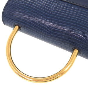 美品 クロエ アビーロック 型押しレザー ブルー 2WAY ショルダーバッグ チェーンショルダー 青 1261【中古】Chloe