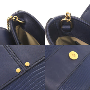 美品 クロエ アビーロック 型押しレザー ブルー 2WAY ショルダーバッグ チェーンショルダー 青 1261【中古】Chloe
