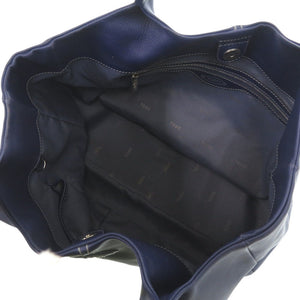 美品 トッズ ALH ショッピングバッグ ラージ レザー ネイビー ブルー シルバー金具 ハンドバッグ ショルダーバッグ 1270【中古】TOD’S