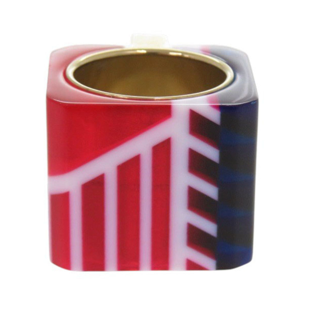 美品 クリスチャンディオール ソルベ ワイドリング サイズL(約15号) ゴールド/レッド/ブルー リング 指輪 1301【中古】Christian Dior