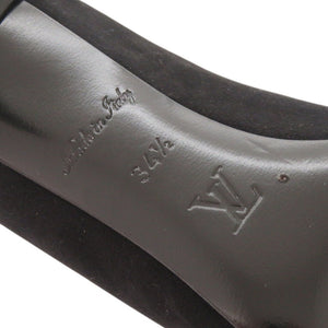 美品 ルイ ヴィトン ロゴ サイズ34 1/2 スエード ブラック パンプス 黒 LV 1320【中古】LOUIS VUITTON