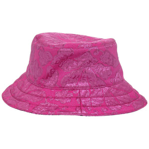 美品 グッチ メタリックジャカードリバーシブルバケットハット ピンク 帽子 1339【中古】GUCCI